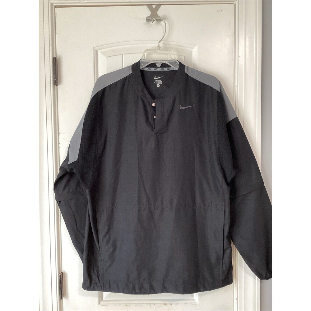 Nike Windbreaker Jacket Convertible Removable Sleeves Vented Medium Black‎